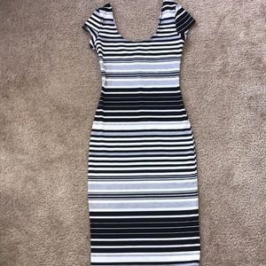 “Brat Star” skinny dress- black, grey, white